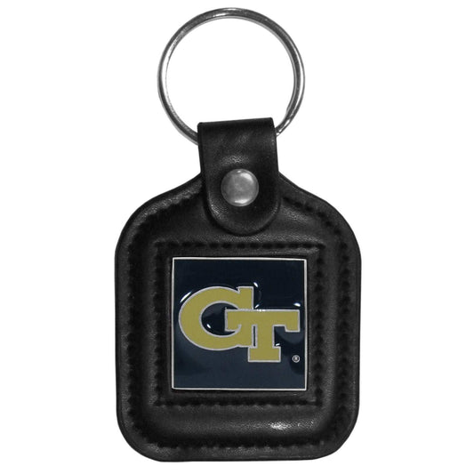 Georgia Tech Yellow Jackets Square Leatherette Key Chain - Georgia Tech Yellow Jackets - Flyclothing LLC