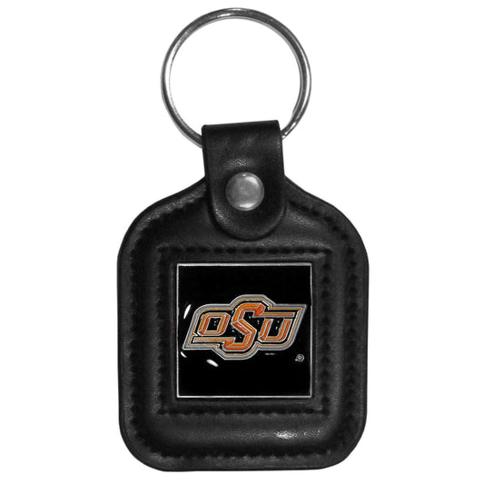 Oklahoma St. Cowboys Square Leatherette Key Chain - Oklahoma St. Cowboys - Flyclothing LLC