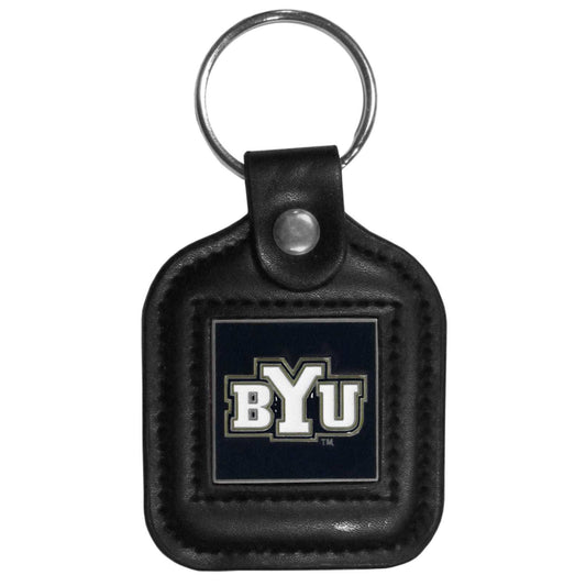 BYU Cougars Square Leatherette Key Chain - BYU Cougars - Flyclothing LLC