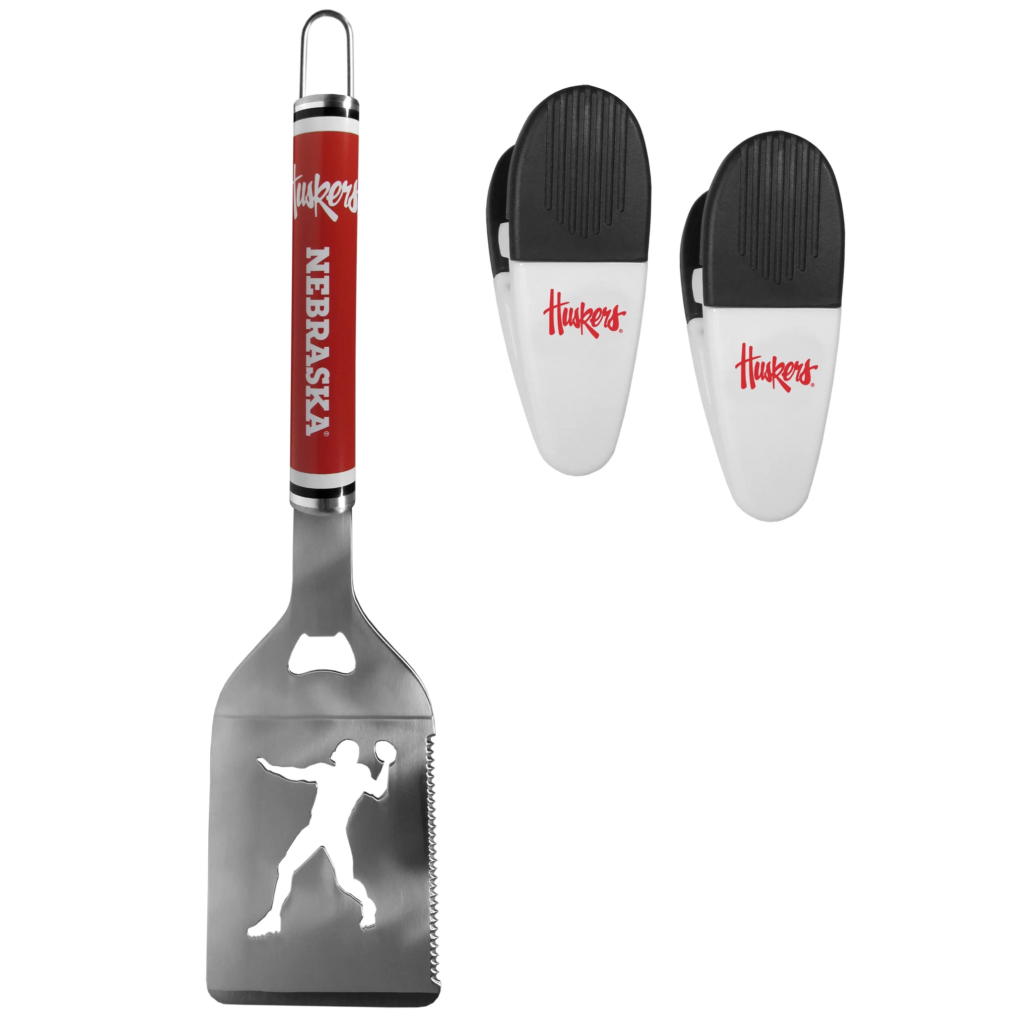 Nebraska Cornhuskers Steel Logo Spatula w/Chip Clips - Nebraska Cornhuskers - Flyclothing LLC