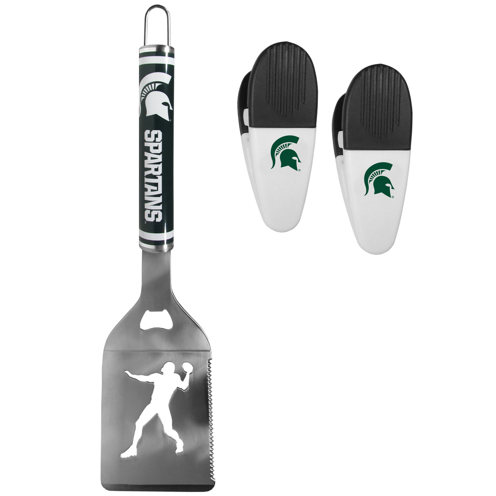 Michigan St. Spartans Steel Logo Spatula w/Chip Clips