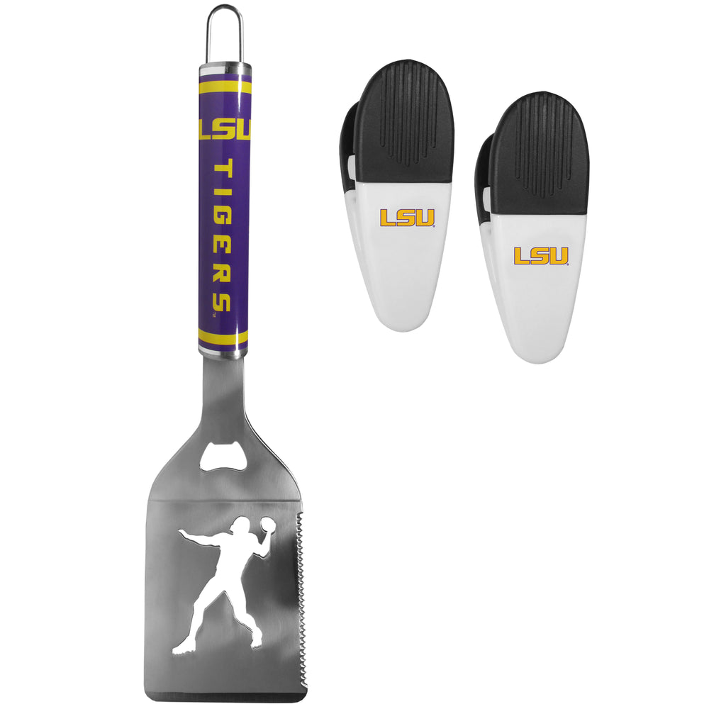 LSU Tigers Steel Logo Spatula w/Chip Clips - LSU Tigers