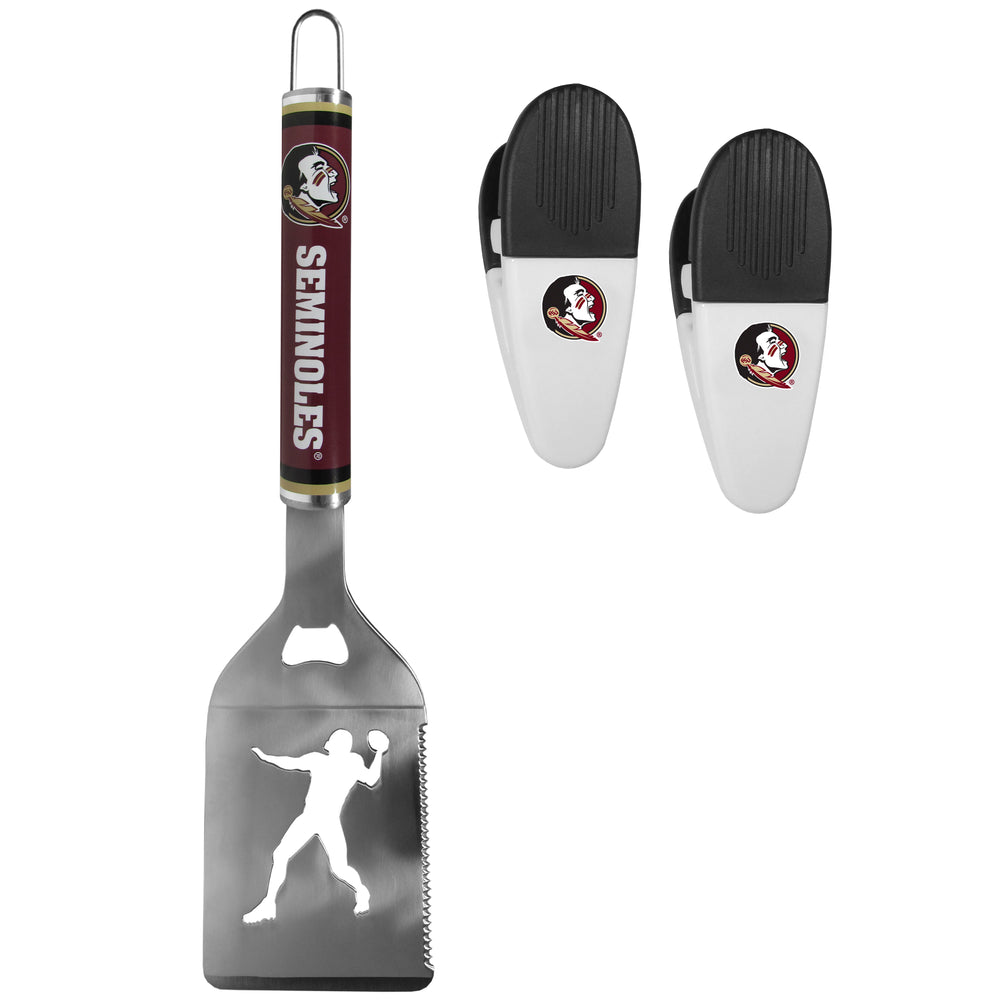 Florida St. Seminoles Steel Logo Spatula w/Chip Clips - Florida St. Seminoles