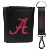 Alabama Crimson Tide Leather Tri-fold Wallet & Strap Key Chain - Alabama Crimson Tide