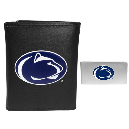 Penn St. Nittany Lions Leather Tri-fold Wallet & Money Clip - Penn St. Nittany Lions