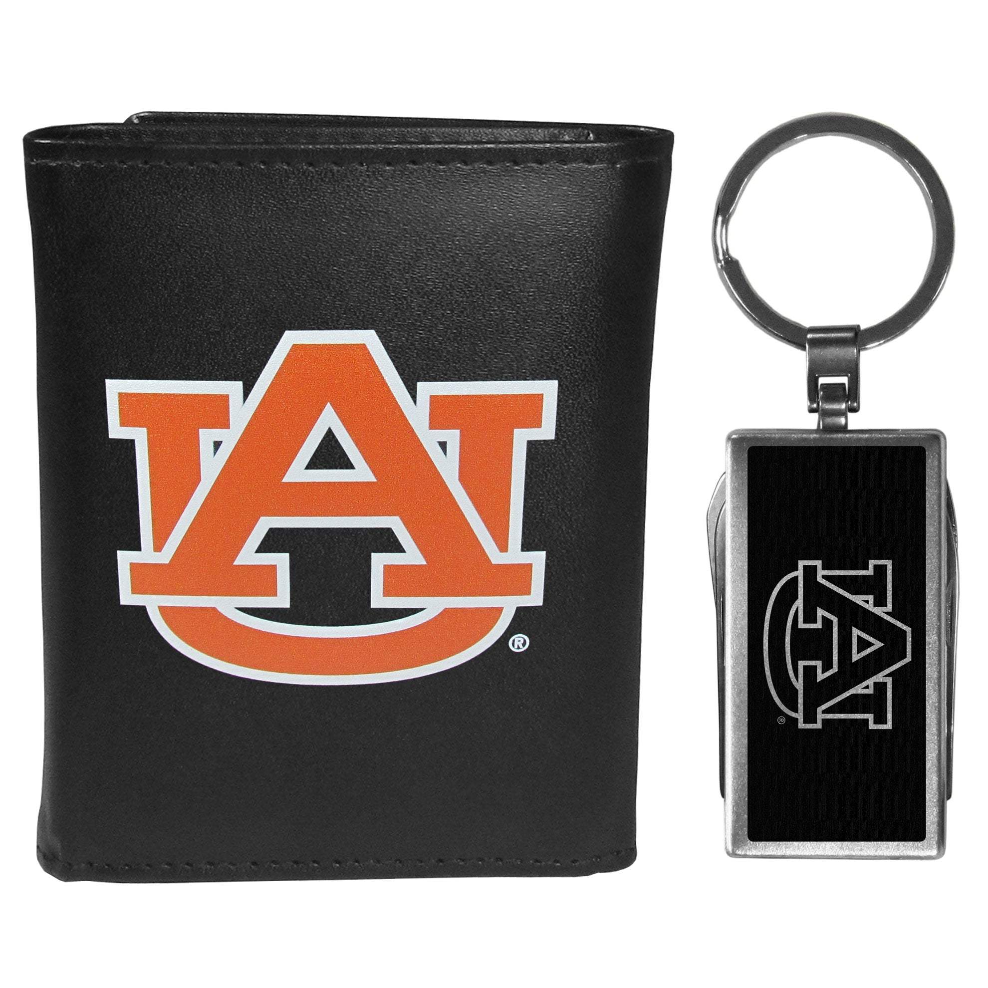 Auburn Tigers Leather Tri-fold Wallet & Multitool Key Chain - Auburn Tigers - Flyclothing LLC
