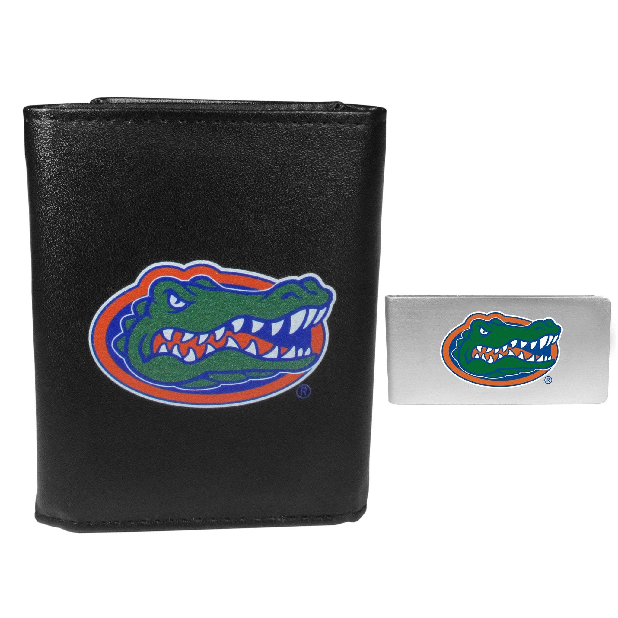 Florida Gators Leather Tri-fold Wallet & Money Clip - Florida Gators - Flyclothing LLC