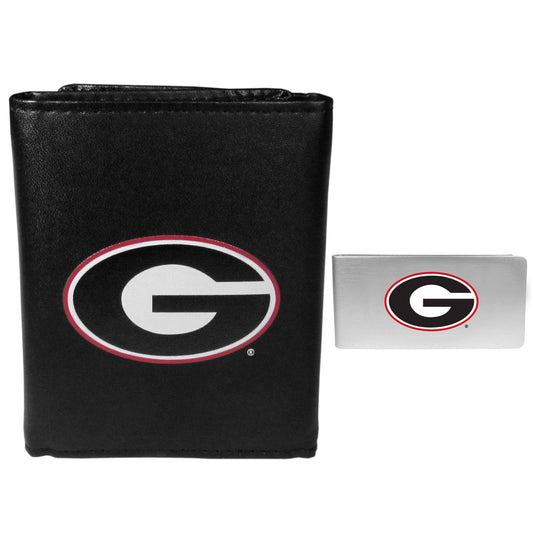 Georgia Bulldogs Leather Tri-fold Wallet & Money Clip - Georgia Bulldogs
