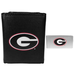 Georgia Bulldogs Leather Tri-fold Wallet & Money Clip - Georgia Bulldogs