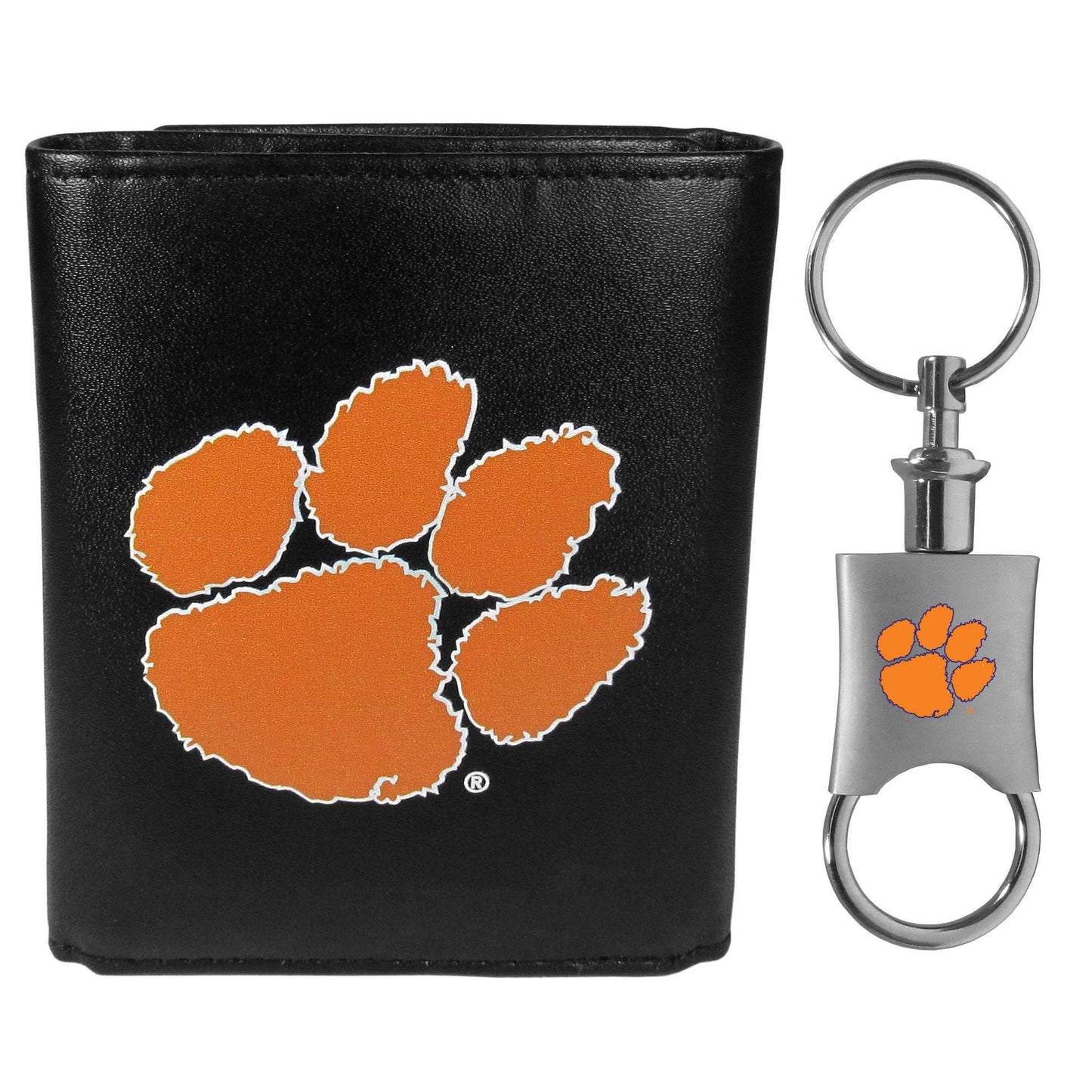 Clemson Tigers Leather Tri-fold Wallet & Valet Key Chain - Clemson Tigers - Flyclothing LLC