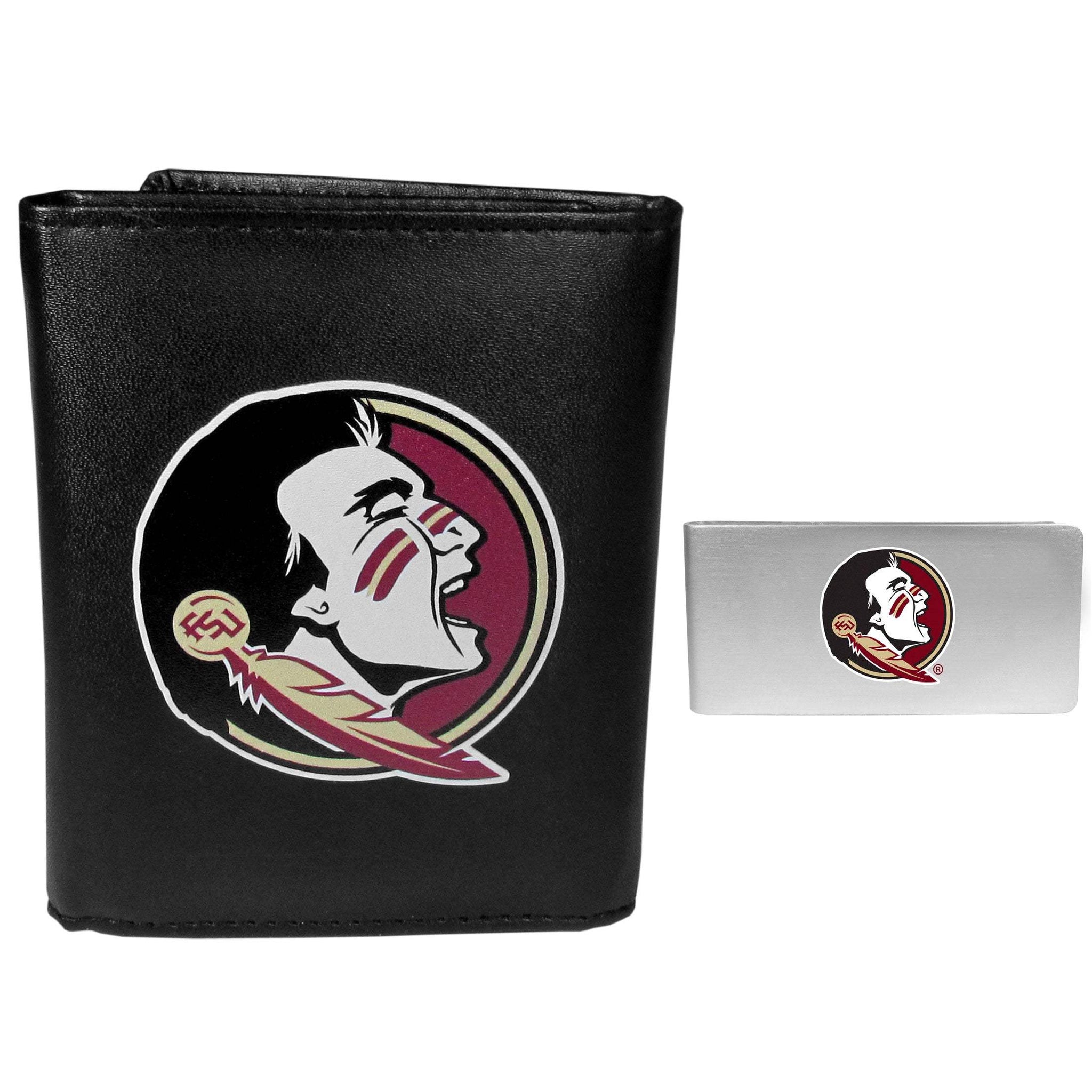 Florida St. Seminoles Leather Tri-fold Wallet & Money Clip - Florida St. Seminoles - Flyclothing LLC