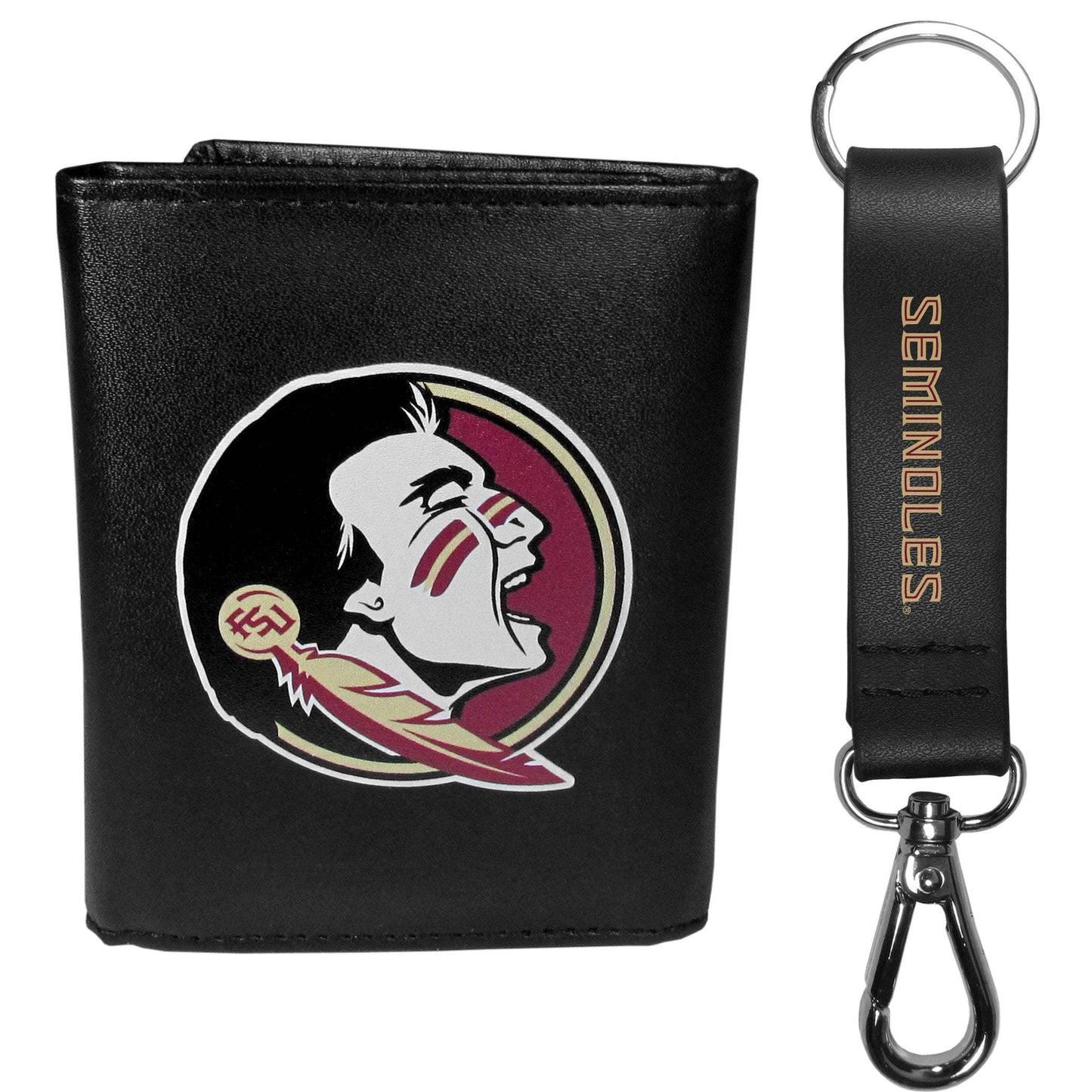 Florida St. Seminoles Leather Tri-fold Wallet & Strap Key Chain - Florida St. Seminoles - Flyclothing LLC