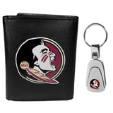 Florida St. Seminoles Leather Tri-fold Wallet & Steel Key Chain - Florida St. Seminoles