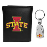 Iowa St. Cyclones Leather Tri-fold Wallet & Steel Key Chain - Iowa St. Cyclones