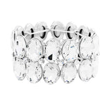 Glass Crystal Oval Stone Cluster Stretch Bracelet - Madeline Love - Flyclothing LLC