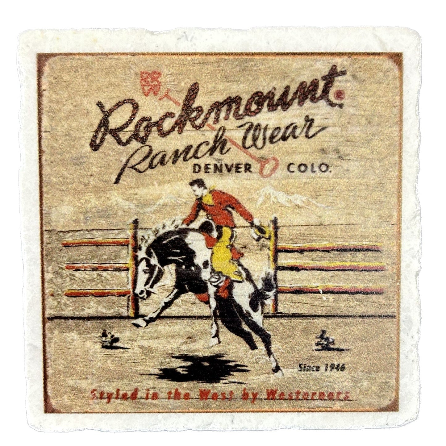 Rockmount Bronc Western Marble Coaster - Rockmount Clothing - Flyclothing LLC