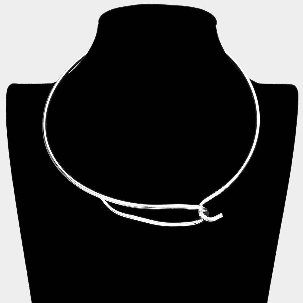 Hook Detailed Metal Choker Necklace - Madeline Love - Flyclothing LLC
