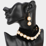 Pearl Beaded Velvet Choker Necklace - Madeline Love - Flyclothing LLC