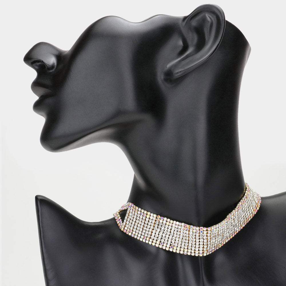 Embellished Rhinestone Choker Necklace - Madeline Love - Flyclothing LLC