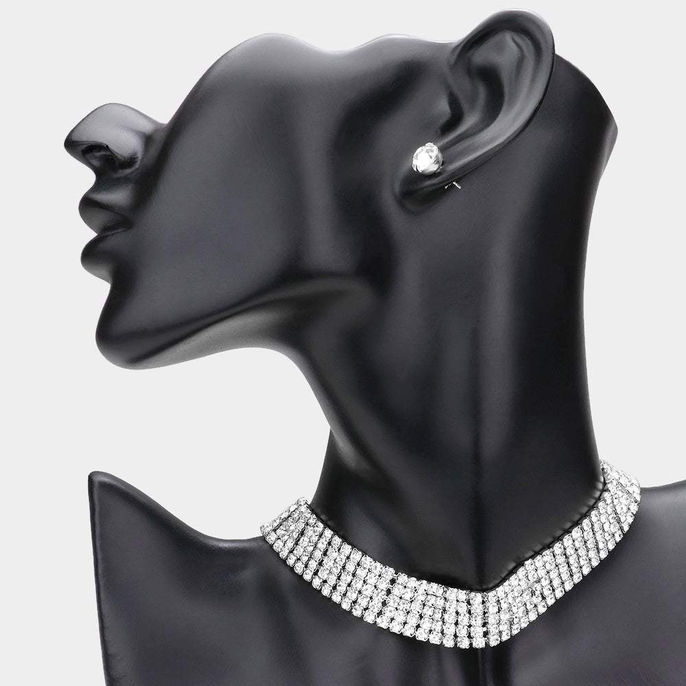 Rhinestone choker necklace - Madeline Love - Flyclothing LLC