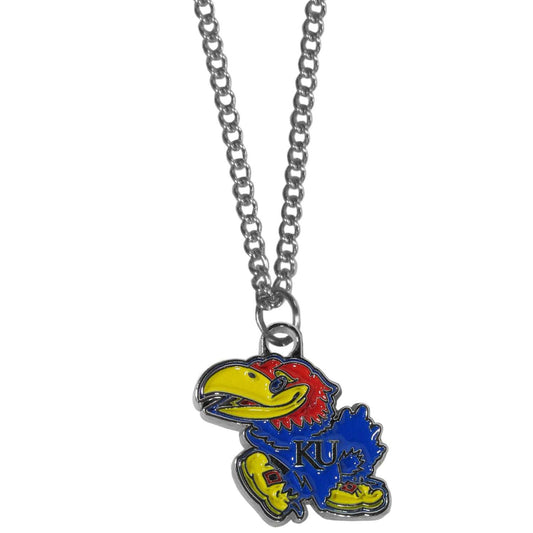 Kansas Jayhawks Chain Necklace with Small Charm - Kansas Jayhawks - Flyclothing LLC