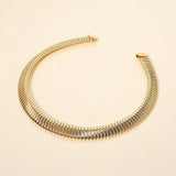 Bold Ribbed Metal Choker Necklace - Madeline Love - Flyclothing LLC