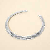 Bold Ribbed Metal Choker Necklace - Madeline Love - Flyclothing LLC