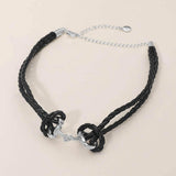 Metal Link Accent Braided Cord Choker Necklace - Madeline Love - Flyclothing LLC