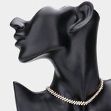 Round Rhinestone Pave Evening Choker Necklace - Madeline Love - Flyclothing LLC