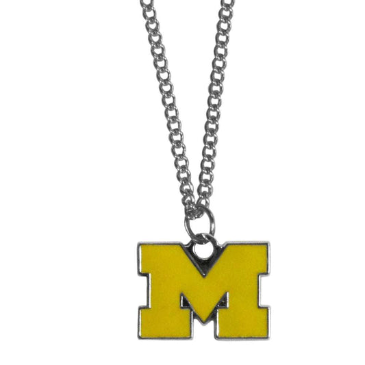 Michigan Wolverines Chain Necklace with Small Charm - Michigan Wolverines - Flyclothing LLC