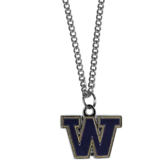 Washington Huskies Chain Necklace with Small Charm - Washington Huskies - Flyclothing LLC