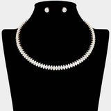 Marquise Stone Cluster Evening Choker Necklace - Madeline Love - Flyclothing LLC