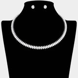 Marquise Stone Cluster Evening Choker Necklace - Madeline Love - Flyclothing LLC