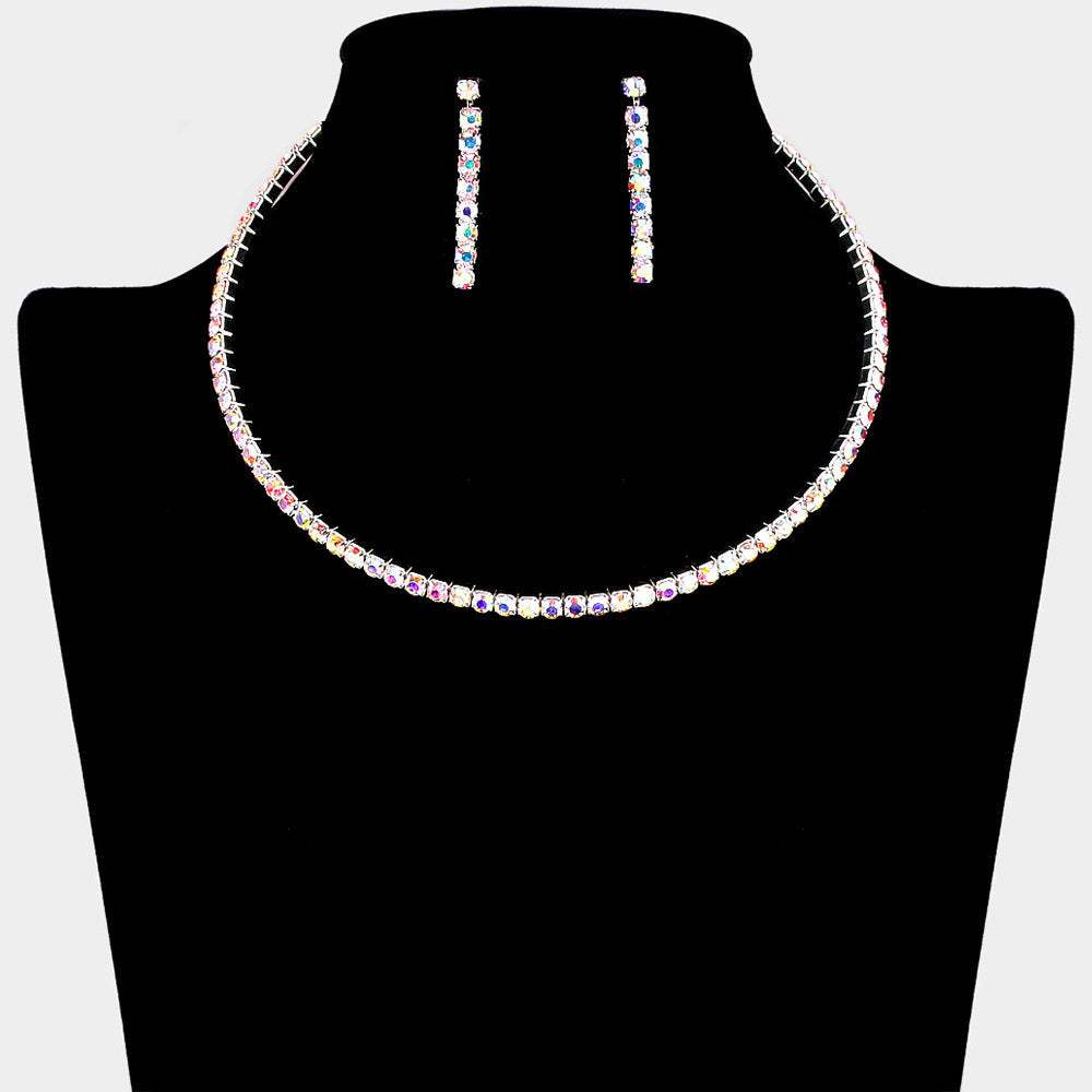 Rhinestone Evening Choker Necklace - Madeline Love - Flyclothing LLC