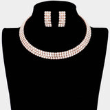 3 Rows Rhinestone Open Choker Necklace - Madeline Love - Flyclothing LLC