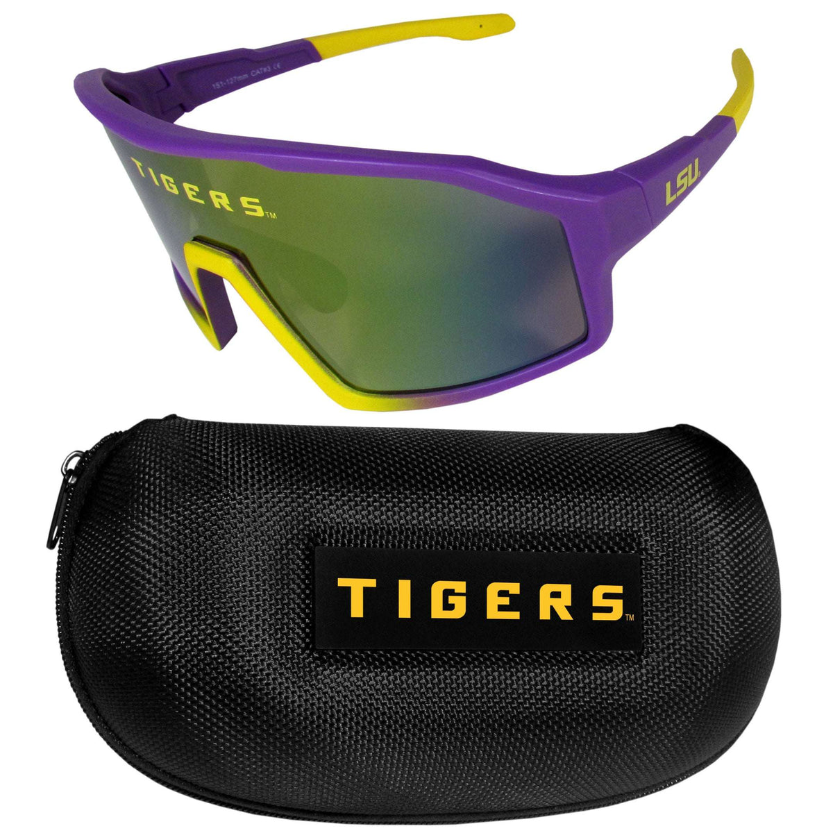 LSU Tigers Shield Sunglasses with Case