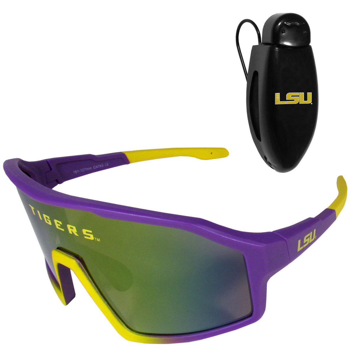 LSU Tigers Shield Sunglasses with Visor Clip