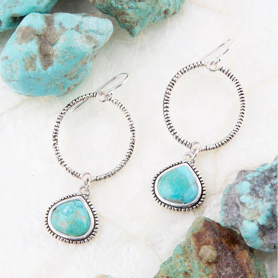 Corinth Blue Turquoise Charms Sterling Silver Earrings - Barse Jewelry - Flyclothing LLC