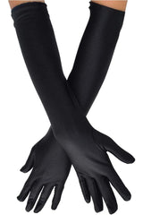 Daisy Corsets Black Satin Gloves - Long - Daisy Corsets