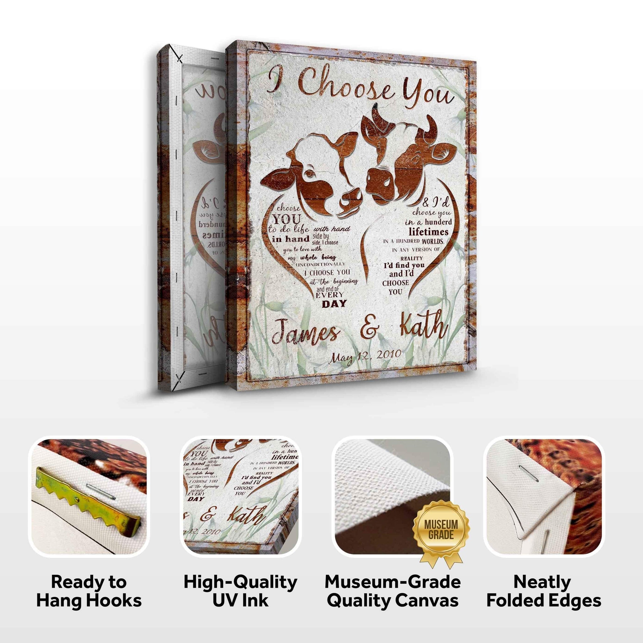 I Choose You Cow Couple Sign - Tailored Canvases - Flyclothing LLC