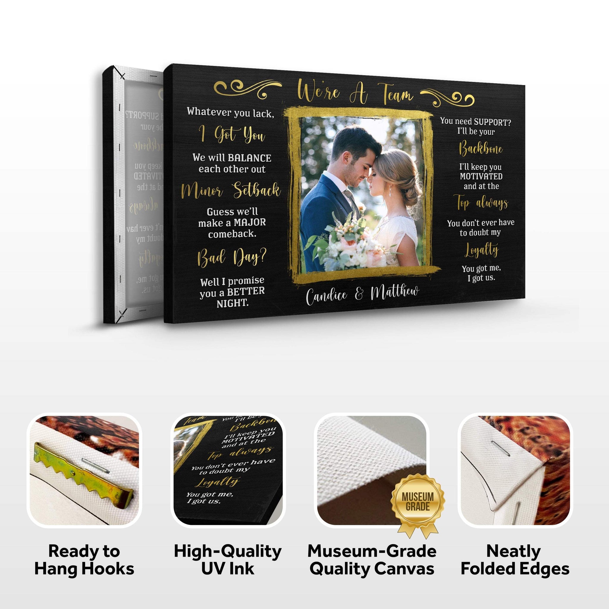 We're A Team Couple Sign - Tailored Canvases - Flyclothing LLC