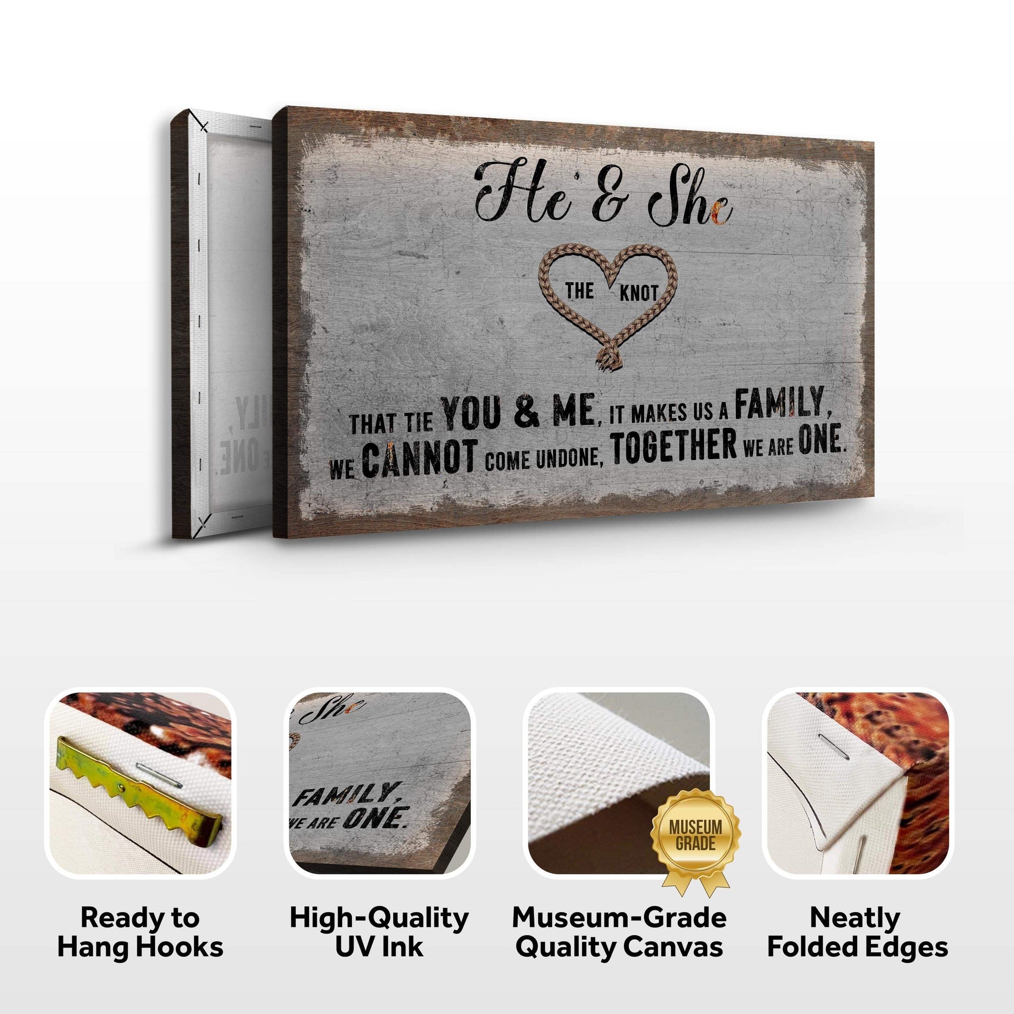 He And She You And Me Together Sign - Tailored Canvases - Flyclothing LLC