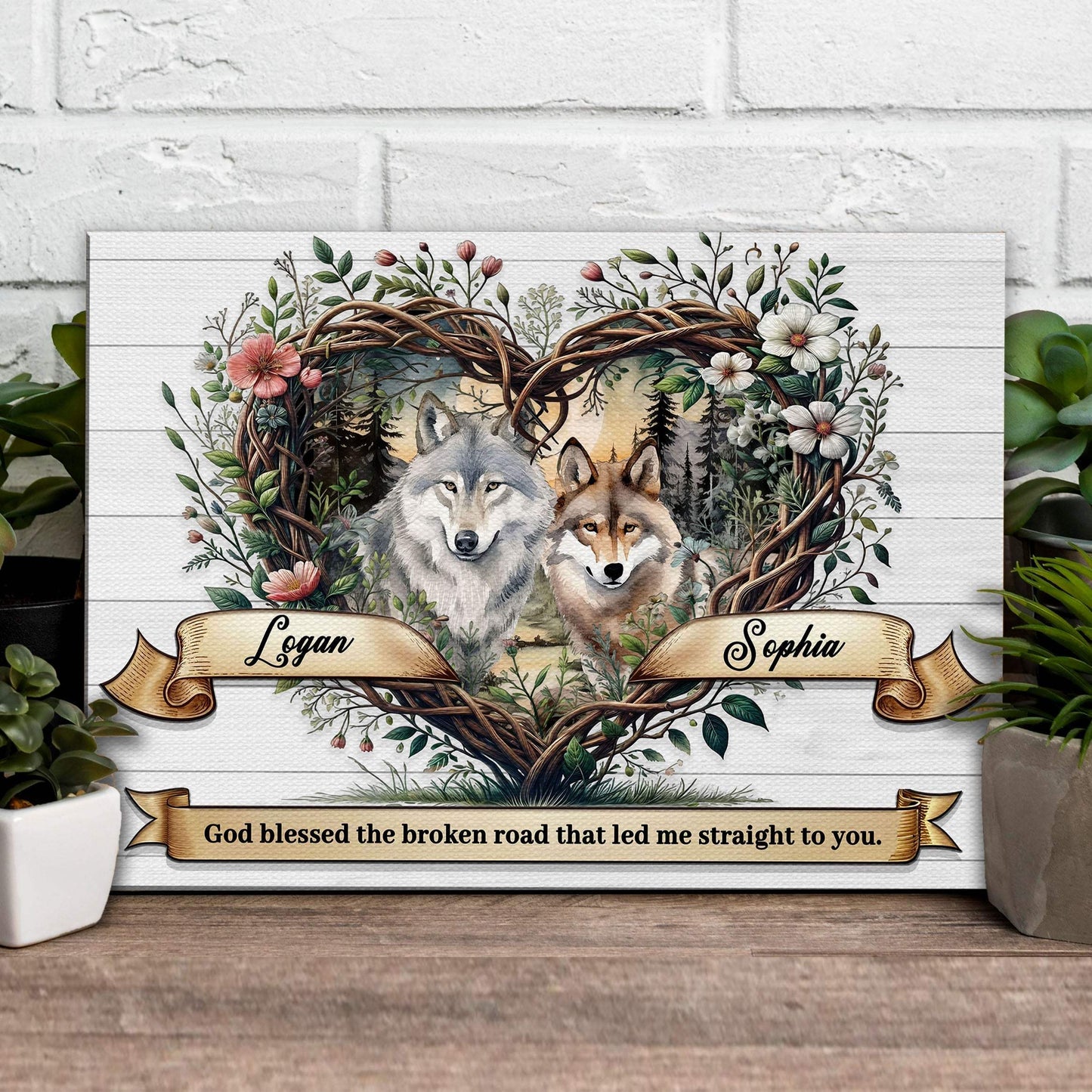 Couple Wolves Sign - Tailored Canvases - Flyclothing LLC