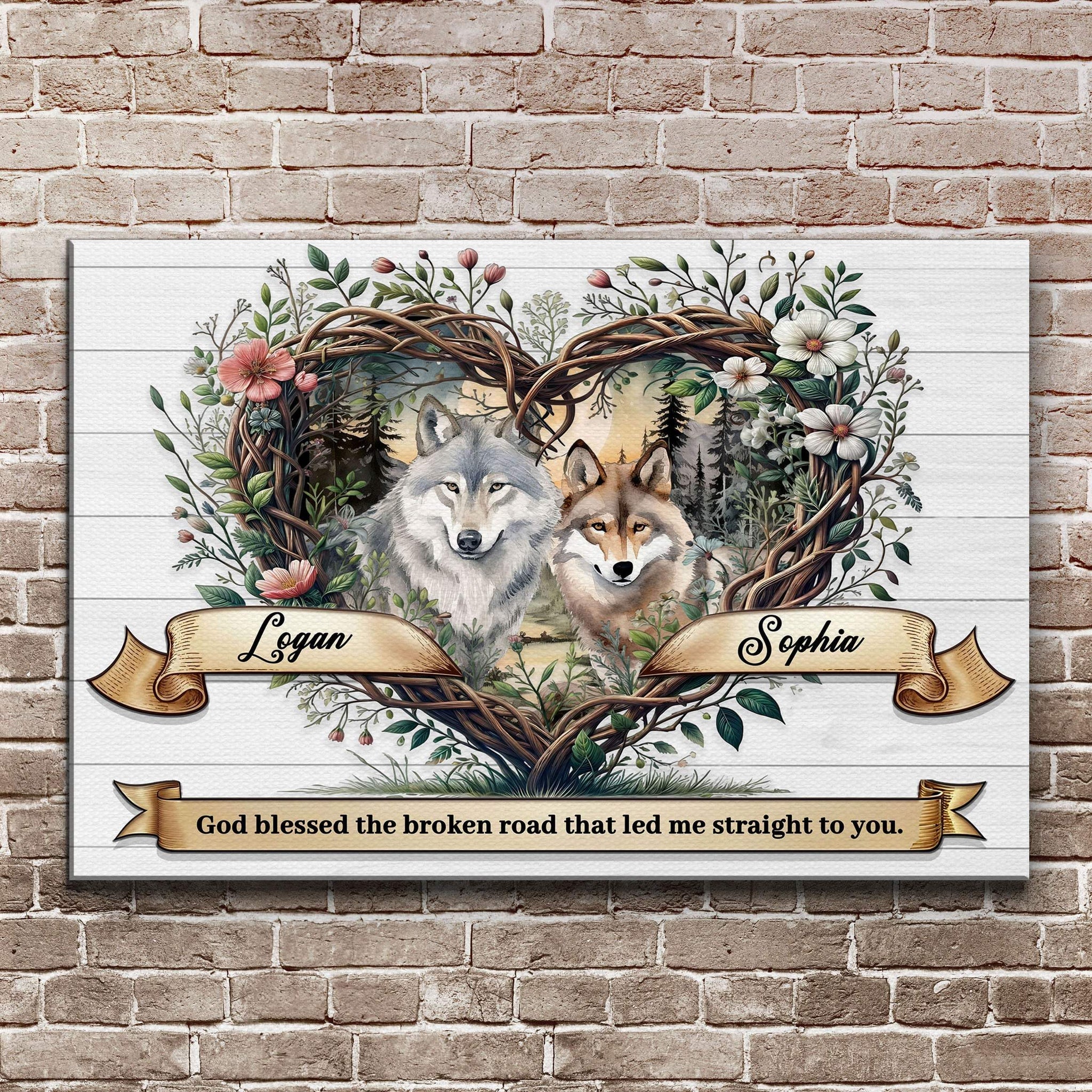 Couple Wolves Sign - Tailored Canvases - Flyclothing LLC