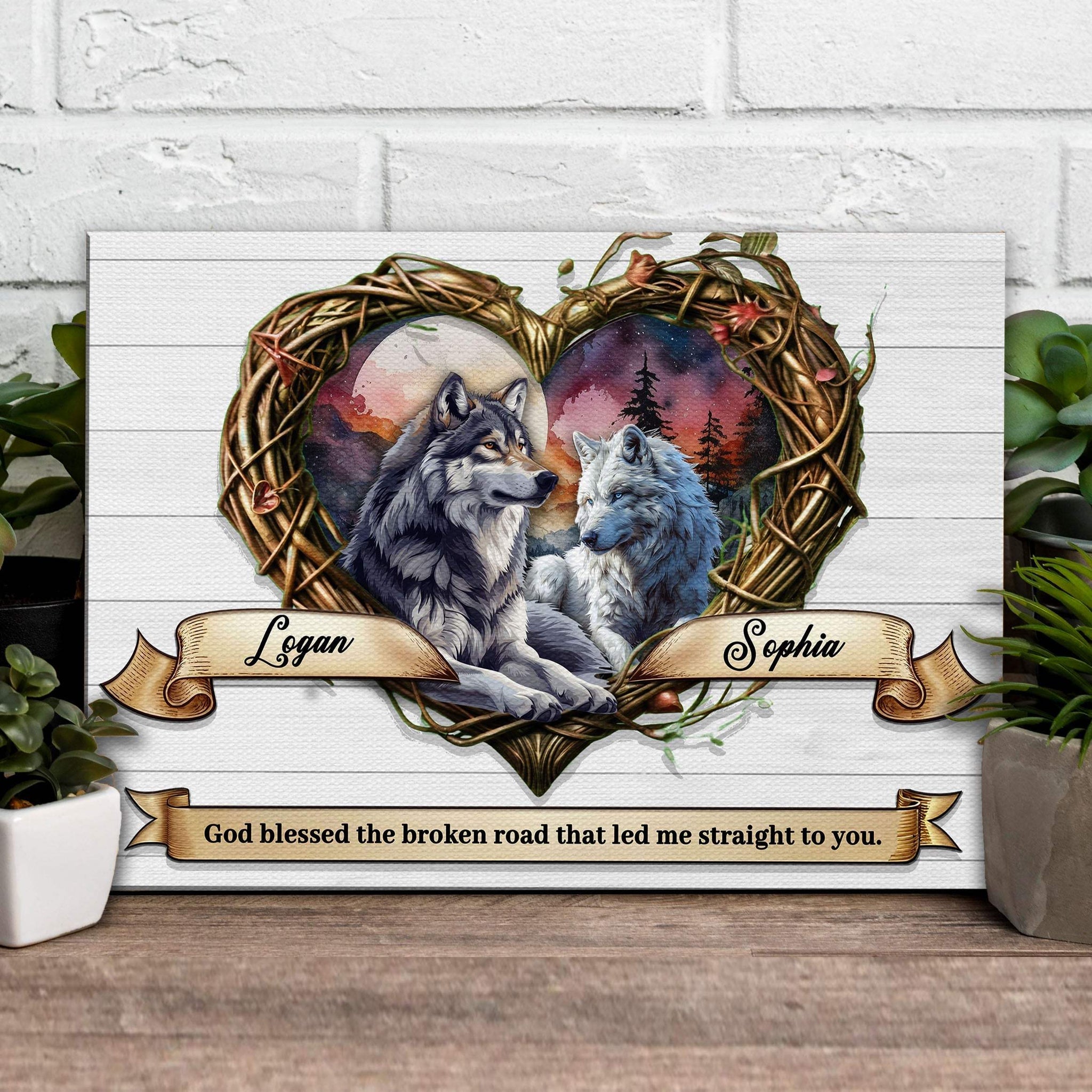 Couple Wolves Sign III - Tailored Canvases - Flyclothing LLC