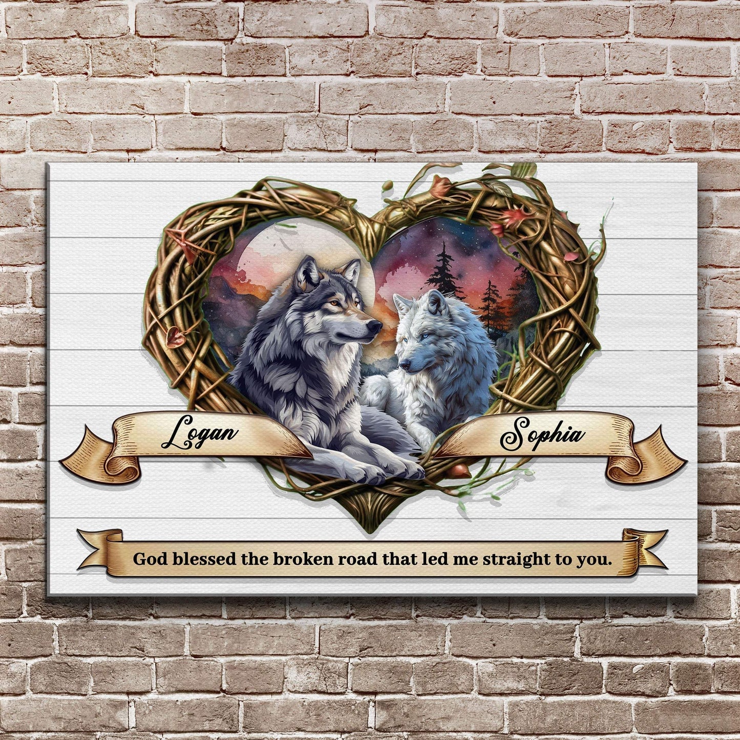 Couple Wolves Sign III - Tailored Canvases - Flyclothing LLC