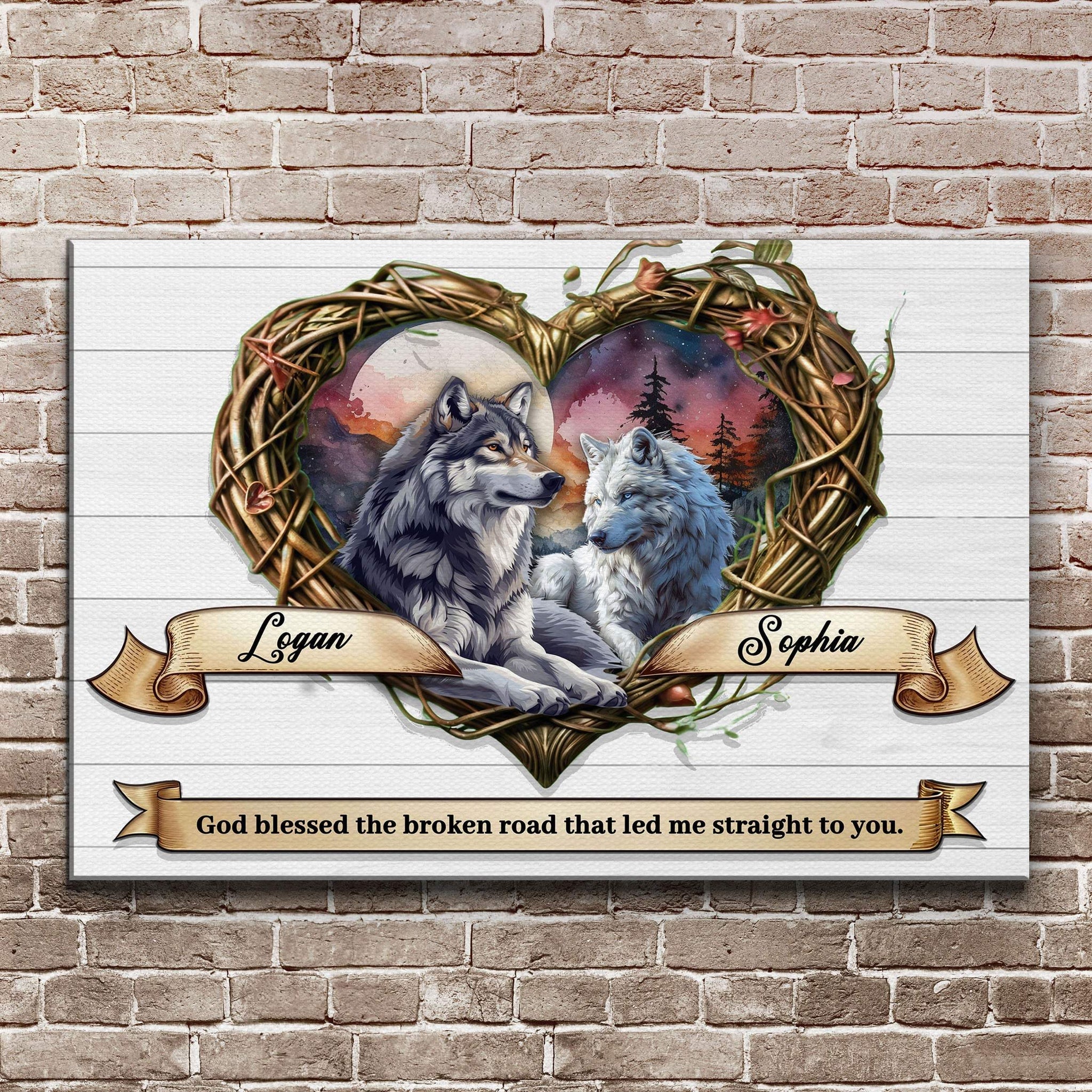 Couple Wolves Sign III - Tailored Canvases - Flyclothing LLC