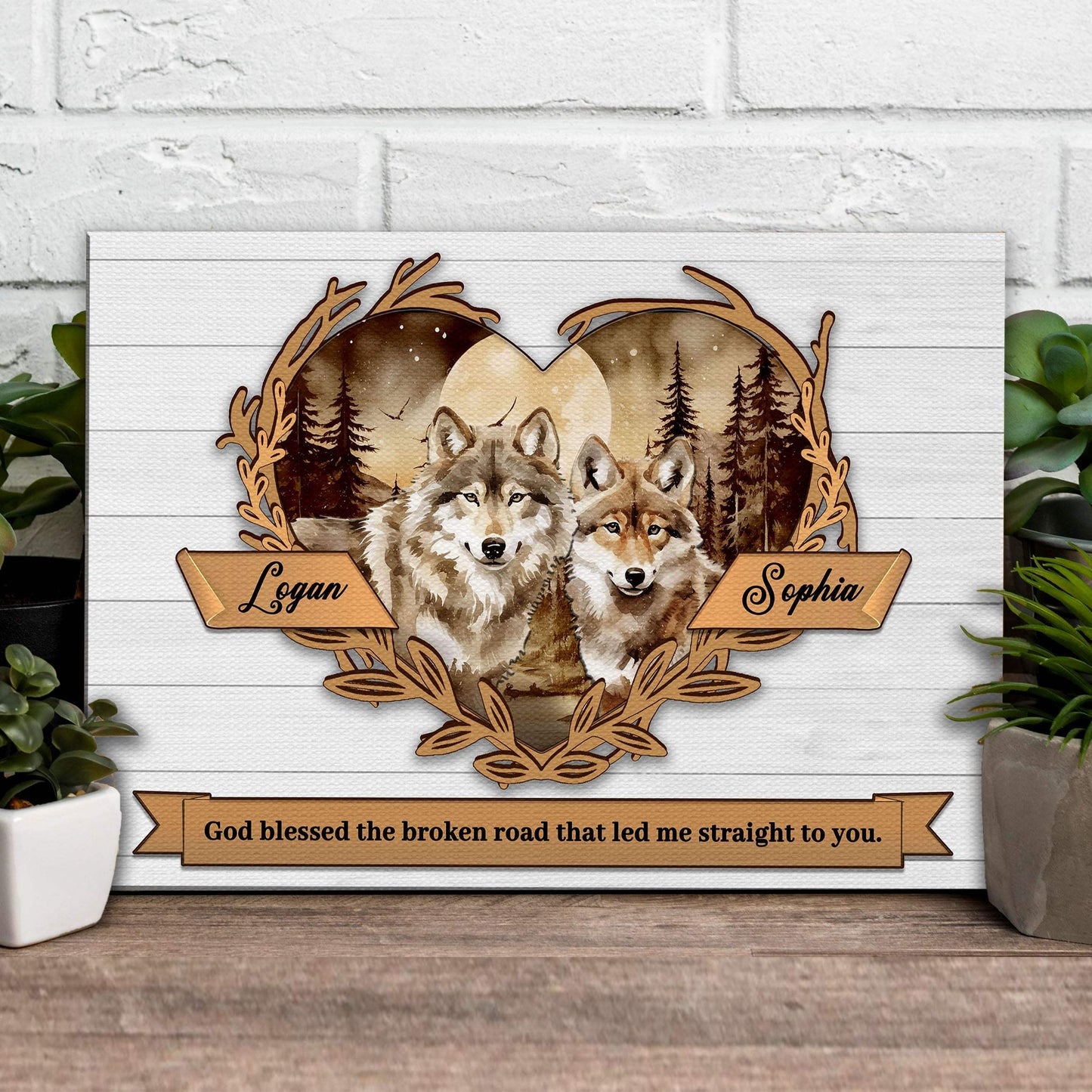 Couple Wolves Sign V - Tailored Canvases - Flyclothing LLC