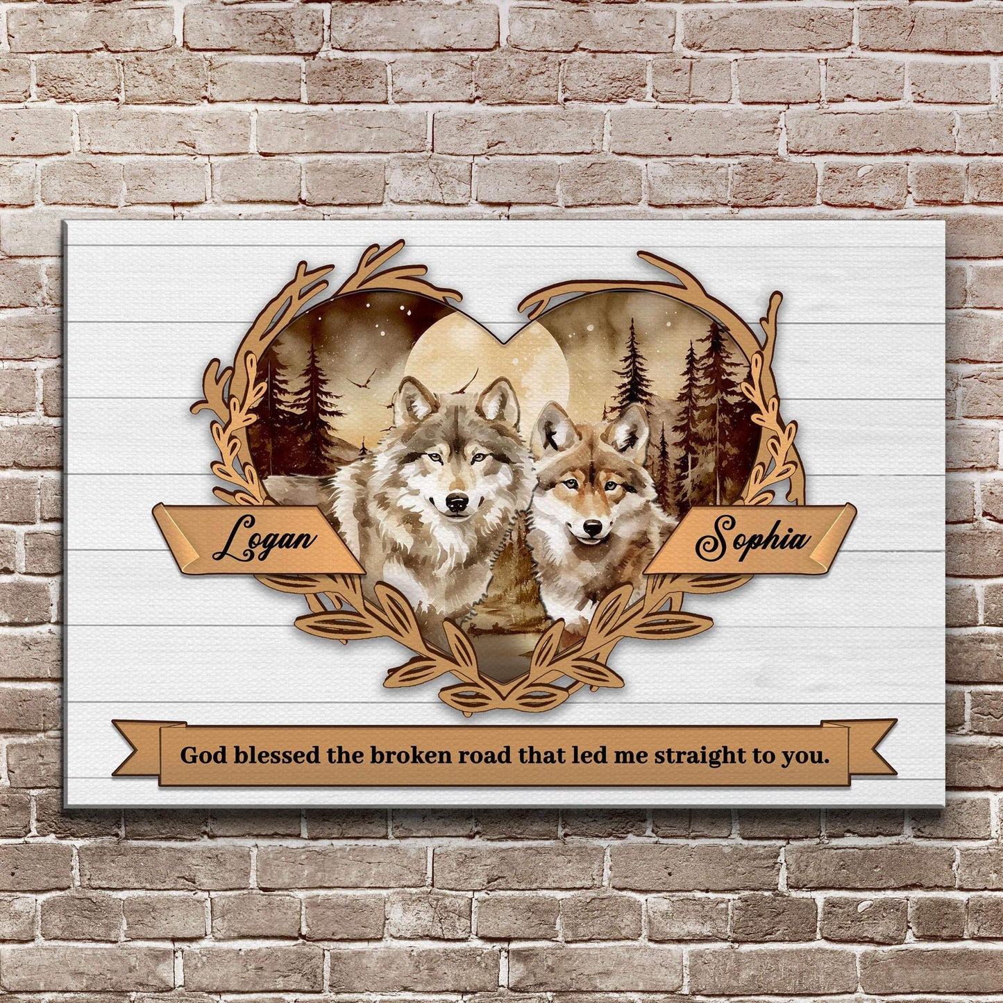 Couple Wolves Sign V - Tailored Canvases - Flyclothing LLC