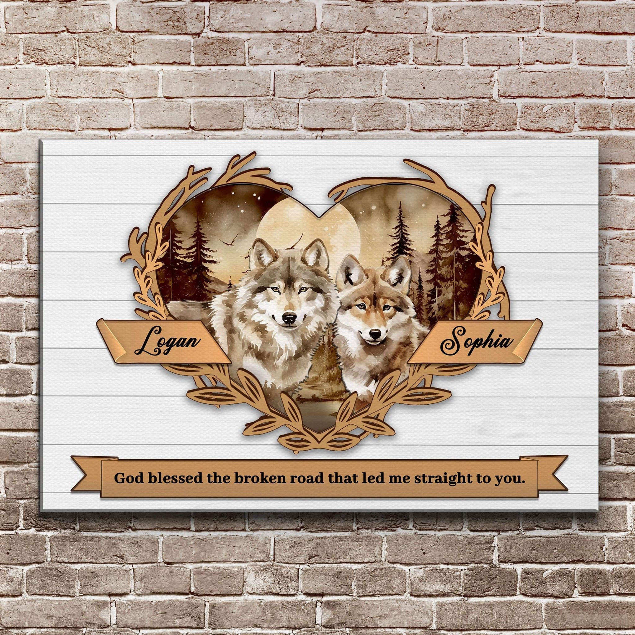 Couple Wolves Sign V - Tailored Canvases - Flyclothing LLC